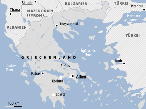 © APA/ORF.at Karte von Griechenland