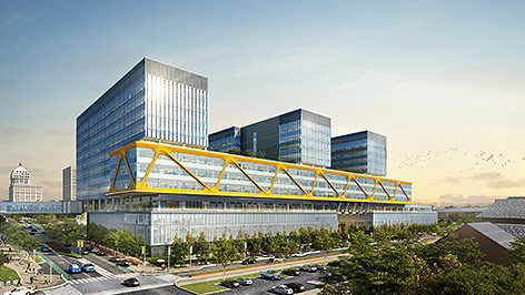 Modell des neuen Caterpillar Headquarter in Peoria