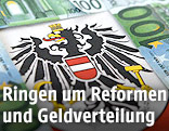 Bundesadler umgeben von Euroscheinen