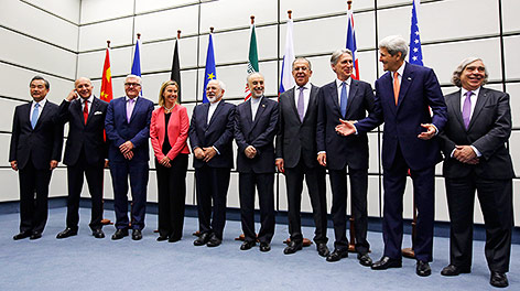 © AP/Carlos Barria Die Außenminister nach den Verhandlungen zum Iranischen Atomprogramm