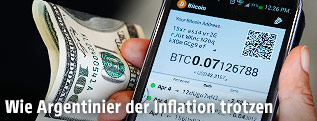 Bitcoin App mit Umrechungskurs