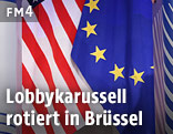 US- und EU-Fahne