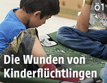 Kinder in Fl&uuml;chtling-Sammelstelle in Nickelsdorf