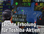 Bildschirm mit japanischen Aktienkursen