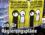Plakat einer Demonstrantengruppe