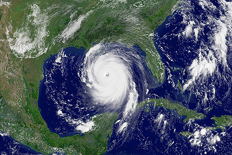 © Reuters/NOAA/Handout SV/DH Satellitenbild von Hurrikan Katrina vom 28. August 2005