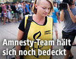 Daniela Pichler von Amnesty Internation in Traiskirchen