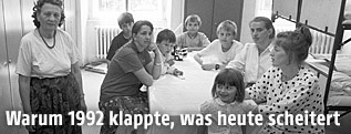 Bosnische Füchtlinge 1992 in der Prinz-Eugen-Kaserne in Stockerau