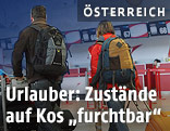 Urlauber am Flughafen