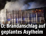 Brennened Turnhalle des Oberstufenzentrums Havelland