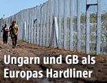 Neu gebauter ungarischer Grenzzaun an der serbisch-ungarischen Grenze