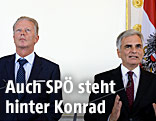 Vizekanzler Reinhold Mitterlehner (&Ouml;VP) und Bundeskanzler Werner Faymann (SP&Ouml;)