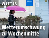 Frau mit Regenschirm