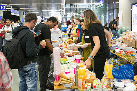 © Roland Winkler Flüchtlinge am Westbahnhof in Wien