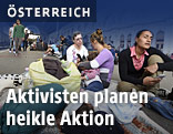 Flüchtlinge am Bahnhof Keleti in Budapest