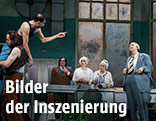 Szene aus der Burgtheateraufführung "Der Revisor" von Nikolaj Gogol
