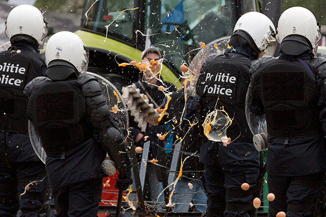 © APA/AP/Virginia Mayo Bauernproteste in Brüssel