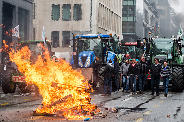 © APA/AP/Geert Vanden Wijngaert Bauernproteste in Brüssel