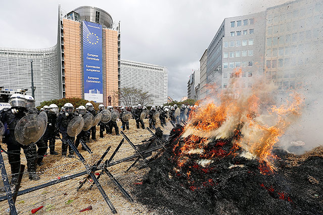 © APA/EPA/Laurent Dubrule Bauernproteste in Brüssel