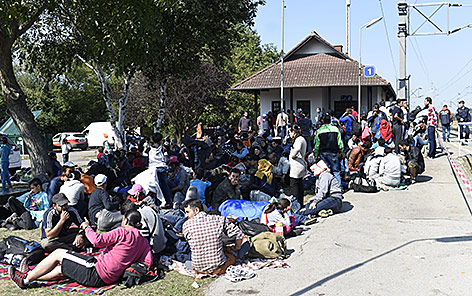 Flüchtlinge in Nickelsdorf