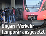 Flüchtlinge auf dem Wiener Westbahnhof