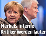 Die deutsche Kanzlerin Angela Merkel und der CSU-Chef und bayerische Ministerpr&auml;sident Horst Seehofer