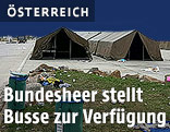 Bundesheer-Zelte in Nickelsdorf
