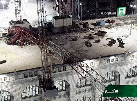 © APA/AP/Saudi TV Umgestürzter Kran in Mekka