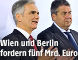 Bundeskanzler Werner Faymann (SPÖ) und Deutschlands Vizekanzler Sigmar Gabriel (SPD)