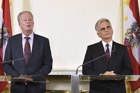 © APA/Hans Punz Bundeskanzler Werner Faymann und Vizekanzler Reinhold Mitterlehner