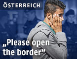 Fl&uuml;chtling bei der &ouml;sterreich-slowenischen Grenze