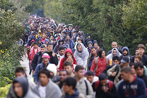 © Reuters/Leonhard Foeger Flüchtlinge an der österreichisch-ungarischen Grenze