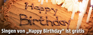 Happy Birthday Schriftzug auf einer Geburtstagstorte