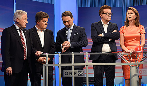 © APA/Helmut Fohringer Die Spitzenkandidaten bei der Landtagswahl in Oberösterreich