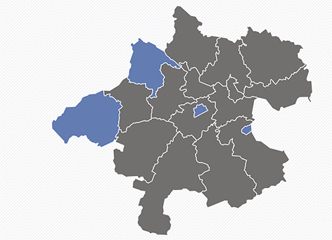 © Grafik: ORF.at; Quelle: Landesregierung Oberösterreich Oberösterreich-Karte zur Wahl 2015