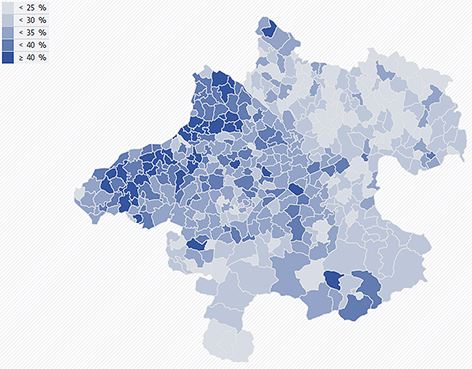 © Grafik: ORF.at; Quelle: Landesregierung Oberösterreich Oberösterreich-Karte zur Wahl 2015