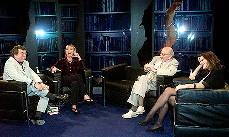 Hellmuth Karasek, Gastautorin Elke Heidenreich, Marcel Reich-Ranicki und Iris Radisch