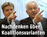 SP&Ouml;-Landesparteichef Entholzer und &Ouml;VP-Landeshauptmann P&uuml;hringer