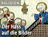 Der Prophet Mohammed predigt vor Anhängern, Illustration in einer osmanischen Handschrift, 17. Jhdt.