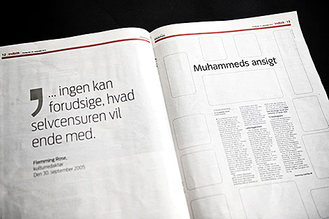 © APA/AFP/Scanpix Denmark/Mathias Loevgreen Bojesen Doppelseite aus der dänischen Zeitung "Jyllands Posten"