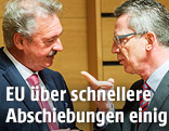 Luxenburgs Au&szlig;enminister Jean Asselborn, und der deutsche Innenminister Thomas de Maiziere