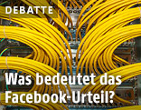 Netzwerkkabel in einem Serverkasten