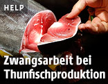 Aufgeschnittener Thunfisch