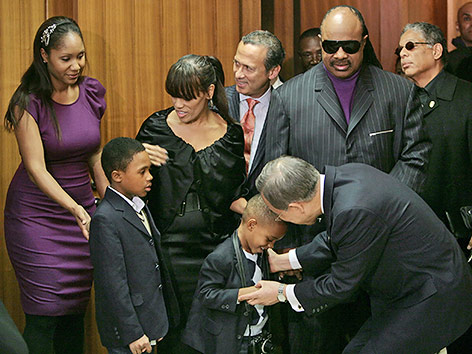 © AP/Bebeto Matthews Stevie Wonder mit Kindern und Ex-Frau