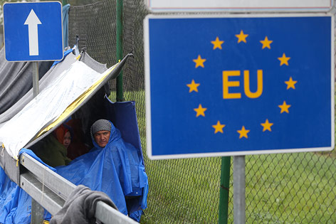 © Reuters/Srdjan Zivulovic Flüchtlinge an der slowenischen Grenze