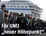 Flüchtlinge bei der Ankunft in Piräus