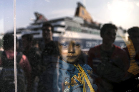 Flüchtlinge bei der Ankunft in Piräus