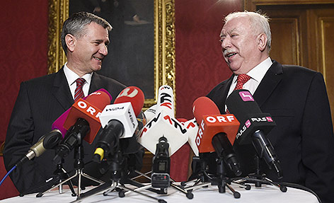 SPÖ-Landesparteisekretär Georg Niedermühlbichler und Wiens Bürgermeister Michael Häupl (SPÖ)
