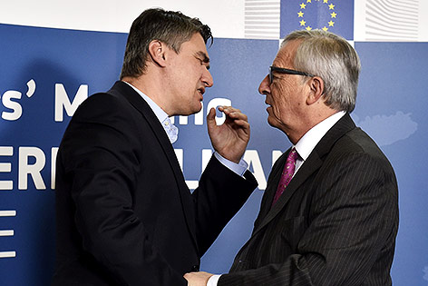 
Jean-Claude Juncker mit dem Kroatischen Premier Zoran Milanovic 