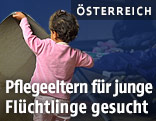 Flüchtlingskind in einem Lager